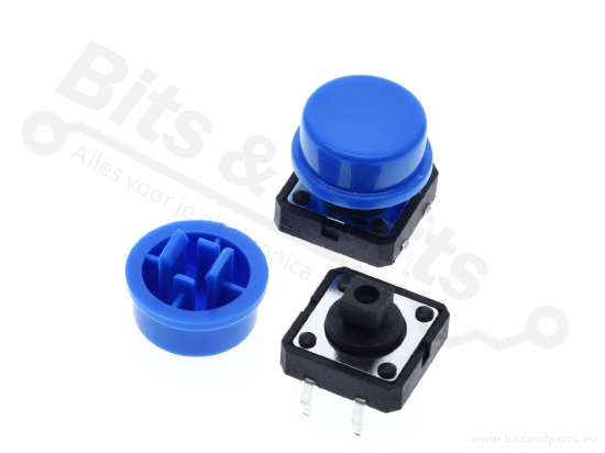 Microswitch drukknop (maakcontact) 12x12mm set van 25 stuks